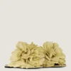 Mule plate Boudoir din piele cu petale de trandafir Mule plate Boudoir din piele cu petale de trandafir