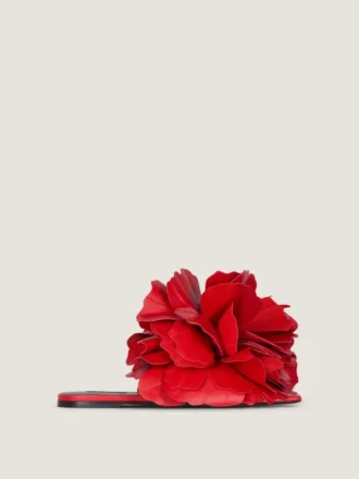 mule plate boudoir din piele cu petale de trandafir 2 1 330x440 - Mule plate Boudoir din piele cu petale de trandafir