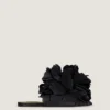 Mule plate Boudoir din piele cu petale de trandafir Mule plate Boudoir din piele cu petale de trandafir