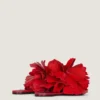 Mule plate Boudoir din piele cu petale de trandafir Mule plate Boudoir din piele cu petale de trandafir
