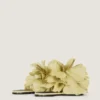 Mule plate Boudoir din piele cu petale de trandafir Mule plate Boudoir din piele cu petale de trandafir