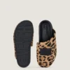 Mule plate cu etichetă, din piele cu efect de ponei și model leopard Mule plate cu etichetă, din piele cu efect de ponei și model leopard