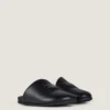 Mule plate Label din piele Nappa Mule plate Label din piele Nappa