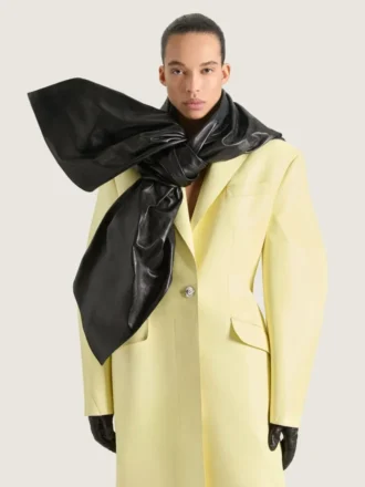 Eșarfă cu fundă din piele