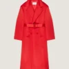 Palton cu cusături couture din satin Palton cu cusături couture din satin