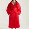 Palton lung tip cocon din satin