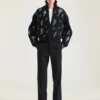 Pantaloni croiți cu croi drept din lână și mohair Pantaloni croiți cu croi drept din lână și mohair