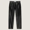 Pantaloni cu croi drept din piele Pantaloni cu croi drept din piele