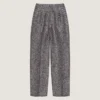 Pantaloni cu pli dublu din lână mixtă cu model în zig-zag Pantaloni cu pli dublu din lână mixtă cu model în zig-zag