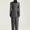 Pantaloni cu pliuri duble din lână Pantaloni cu pliuri duble din lână