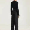 Pantaloni cu pliuri duble din lână și mohair Pantaloni cu pliuri duble din lână și mohair