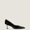 Pantofi cu toc înalt Boudoir Fold din piele lăcuită Pantofi cu toc înalt Boudoir Fold din piele lăcuită