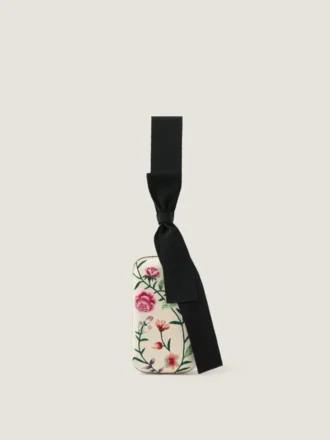 Pochetă de seară cu broderii florale și fundă