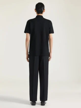 Polo din bumbac cu broderie cu cristale