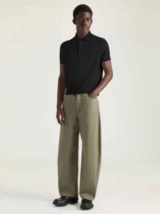 Polo din bumbac cu detalii din grosgrain