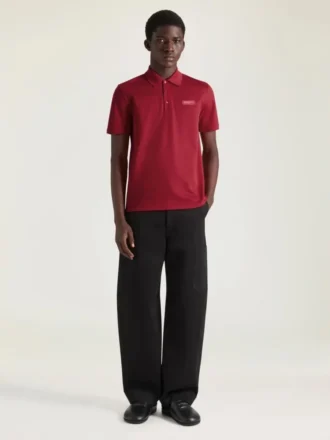 Polo din bumbac cu grosgrain Givenchy Paris