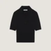 Polo scurt din tricot cu efect de a doua piele Polo scurt din tricot cu efect de a doua piele