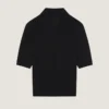 Polo scurt din tricot cu efect de a doua piele Polo scurt din tricot cu efect de a doua piele