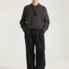 Pulover cu cusături couture din lână de alpaca și iac Pulover cu cusături couture din lână de alpaca și iac