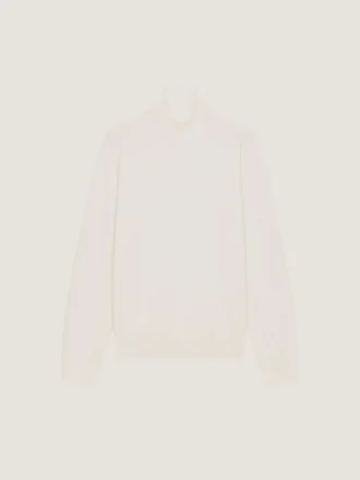 Pulover cu guler înalt din tricot de cașmir