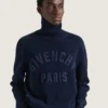 Pulover cu guler rulat din bumbac, cu broderie Givenchy Paris