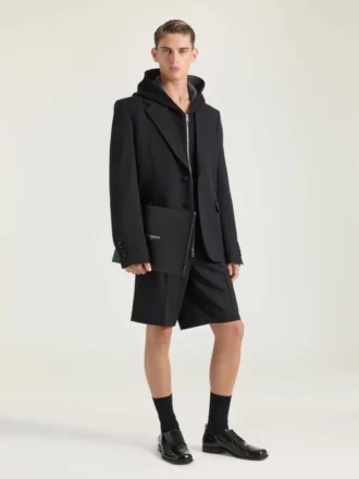 Bermude cu pliuri duble din lână