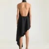 Rochie asimetrică cu gât halter din lână Rochie asimetrică cu gât halter din lână