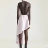 Rochie asimetrică cu gât halter din piele Rochie asimetrică cu gât halter din piele