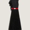 Rochie asimetrică din dantelă cu paiete Rochie asimetrică din dantelă cu paiete