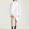 Rochie asimetrică tip cămașă din bumbac, cu detaliu fundă