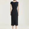 Rochie creion drapată din crep cady Rochie creion drapată din crep cady