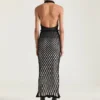 Rochie cu gât halter din plasă Rochie cu gât halter din plasă