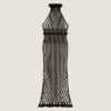 Rochie cu gât halter din plasă Rochie cu gât halter din plasă