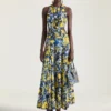 Rochie cu tăieturi și imprimeu floral Rochie cu tăieturi și imprimeu floral