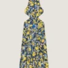 Rochie cu tăieturi și imprimeu floral Rochie cu tăieturi și imprimeu floral
