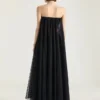 Rochie de seară bustieră cu capă în spate, din dantelă Rochie de seară bustieră cu capă în spate, din dantelă