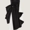 Rochie de seară bustieră drapată din satin cu detaliu fundă
