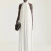 Rochie de seară cu gât halter din crep cady Rochie de seară cu gât halter din crep cady