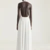 Rochie de seară cu gât halter din crep cady Rochie de seară cu gât halter din crep cady