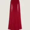 Rochie de seară din crepon de mătase cu capă Rochie de seară din crepon de mătase cu capă