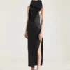 Rochie de seară din satin cu detaliu în formă de fundă Rochie de seară din satin cu detaliu în formă de fundă