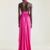 Rochie drapată cu gât halter din jersey Rochie drapată cu gât halter din jersey