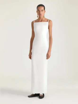 Rochie lungă decupată din crep cady