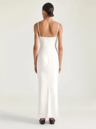 Rochie lungă decupată din crep cady