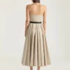 Rochie lungă decupată din poplin Rochie lungă decupată din poplin