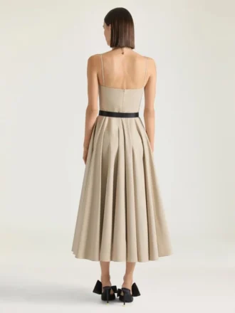 Rochie lungă decupată din poplin