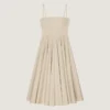 Rochie lungă decupată din poplin Rochie lungă decupată din poplin