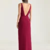 Rochie lungă înfășurată din crep cady Rochie lungă înfășurată din crep cady