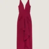 Rochie lungă înfășurată din crep cady Rochie lungă înfășurată din crep cady