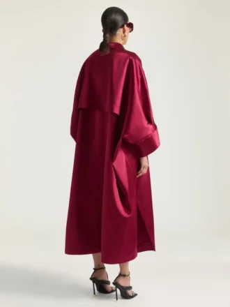 Rochie lungă tip cocon din satin